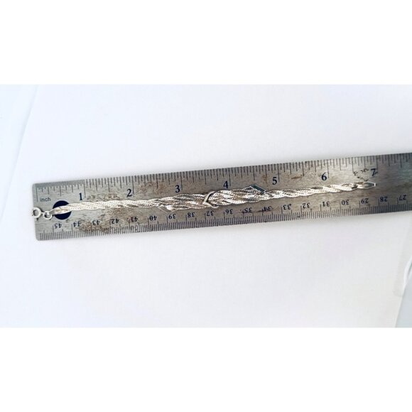 Vintage Sterling Silver 925 Braided Multi-Strand Bracelet 7" Estate Jewelry - Picture 7 of 9